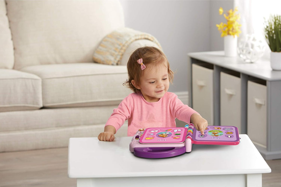 VTech Baby Mein 100-Wörter-Buch pink – Interaktives Bilderbuch zum Lernen erster Wörter mit 12 bilin