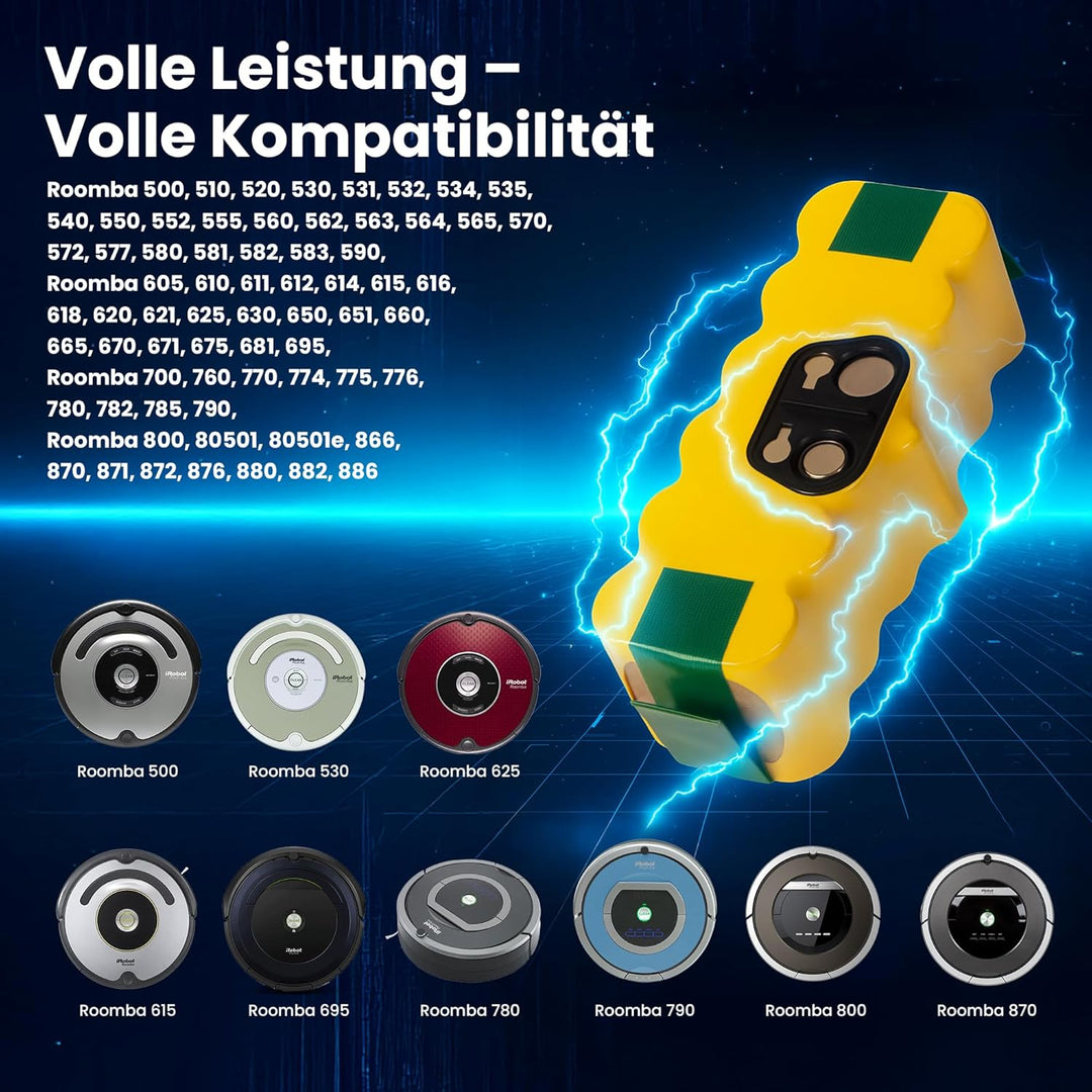 Extralink Ersatzakku kompatibel mit iRobot Roomba 700 - Batterie 14,4V 3000mAh für Akku Staubsauger