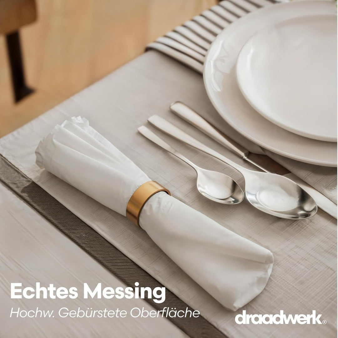 Serviettenringe 8er Set | Hochwertiges Messing | Elegantes Design | Perfekte Akzente für Hochzeiten,