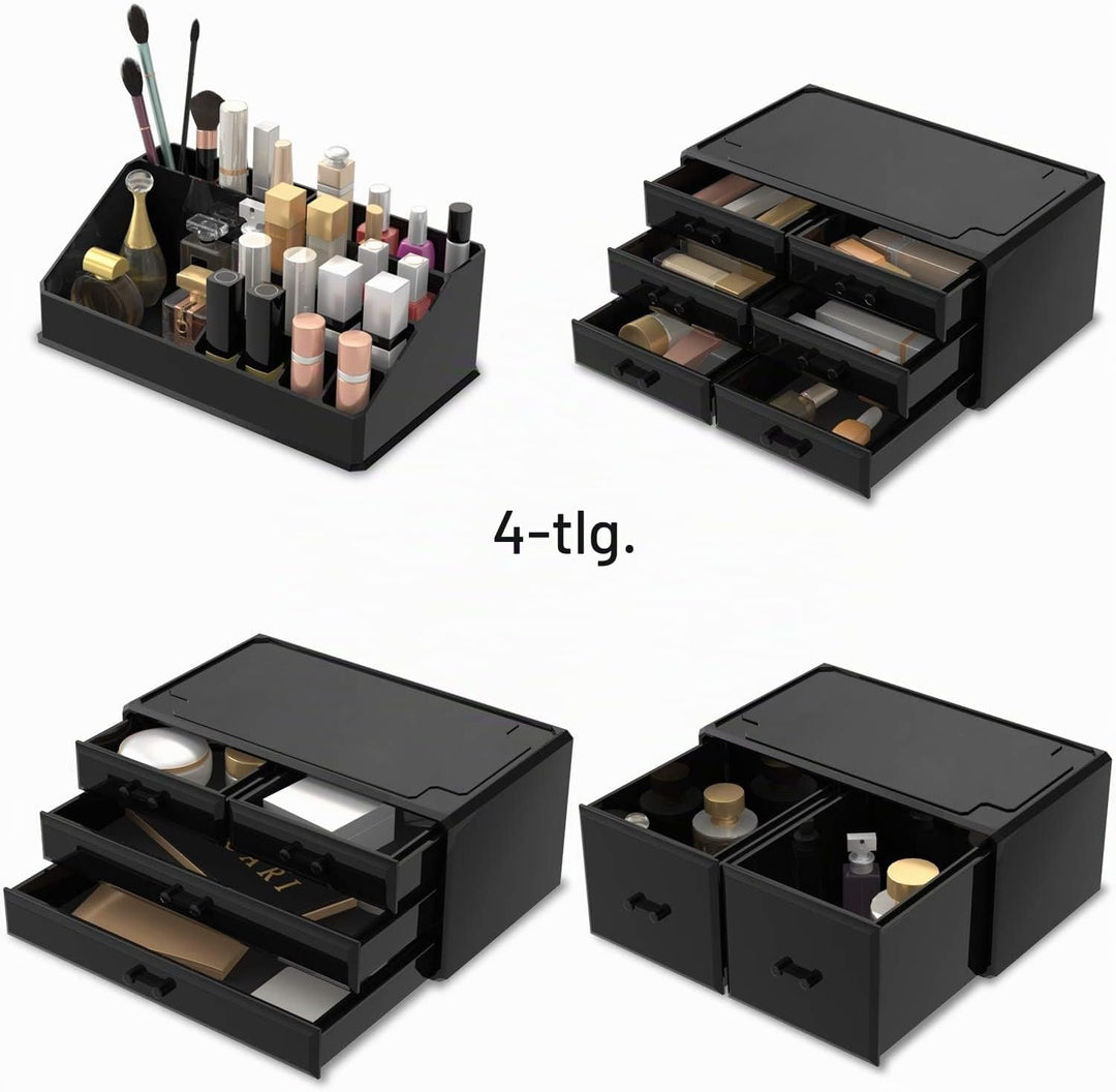 Readaeer Makeup Organizer/Kosmetik Aufbewahrungsbox/Schmink Aufbewahrungskasten in 4 Lagen， ist für