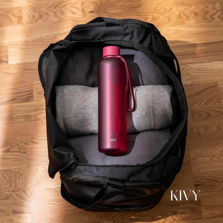 KIVY Trinkflasche 1l - Kohlensäure geeignet & Auslaufsicher - Für Sport, Schule & Büro- Trinkflasche