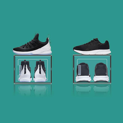 SABUIDDS Schuhboxen 8er Set Schuhkartons Kunststoffbox Stapelbar Transparent Aufbewahrungsbox mit De
