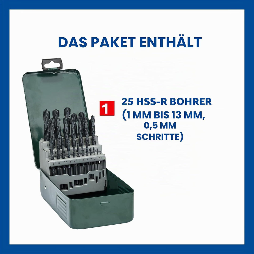 Bosch 25tlg. Metallbohrer-Set HSS-R rollgewalzt