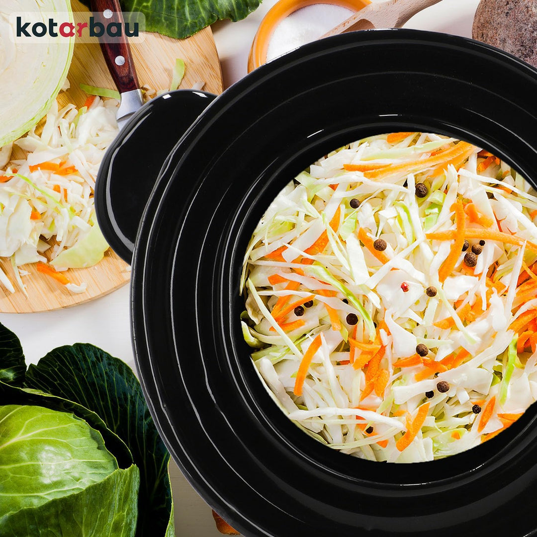 KOTARBAU® Gärtopf Steinzeugtopf Steingut 10 l Kimchi Behälter Rumtopf Tontopf Sauerkrauttopf Tontopf