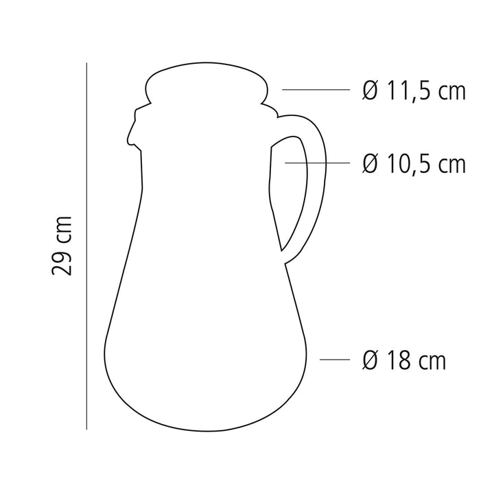 APS Saftkanne, Kanne, Saftkrug, transparente Glaskanne mit Eiswasser-Röhre, 18 x 29 cm, 18 cm Höhe,