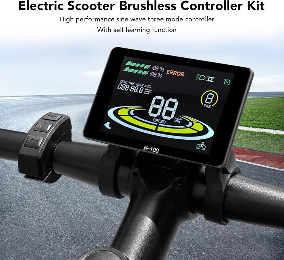 BuyWeek Elektrofahrrad Brushless Motor Controller Kit, 36V 48V 750W 1000W 30A 3 Modus Sinuswelle Con