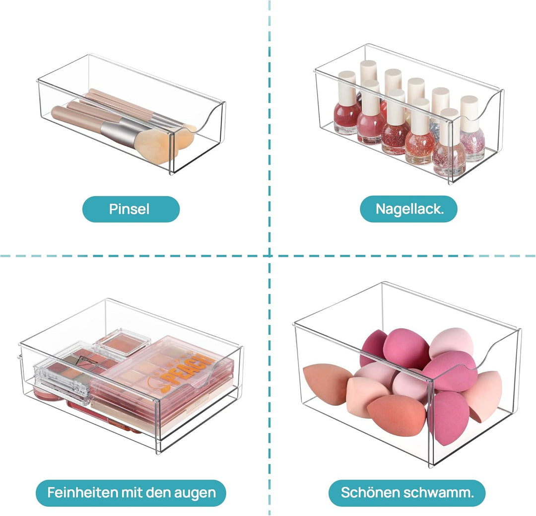 Vtopmart Schreibtisch Organizer mit 8 Schubladen, Büro Organizer, Transparente Desk Organizer für Bü