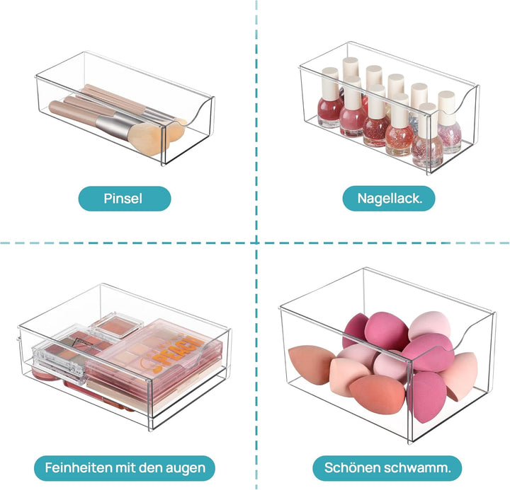 Vtopmart Schreibtisch Organizer mit 8 Schubladen, Büro Organizer, Transparente Desk Organizer für Bü