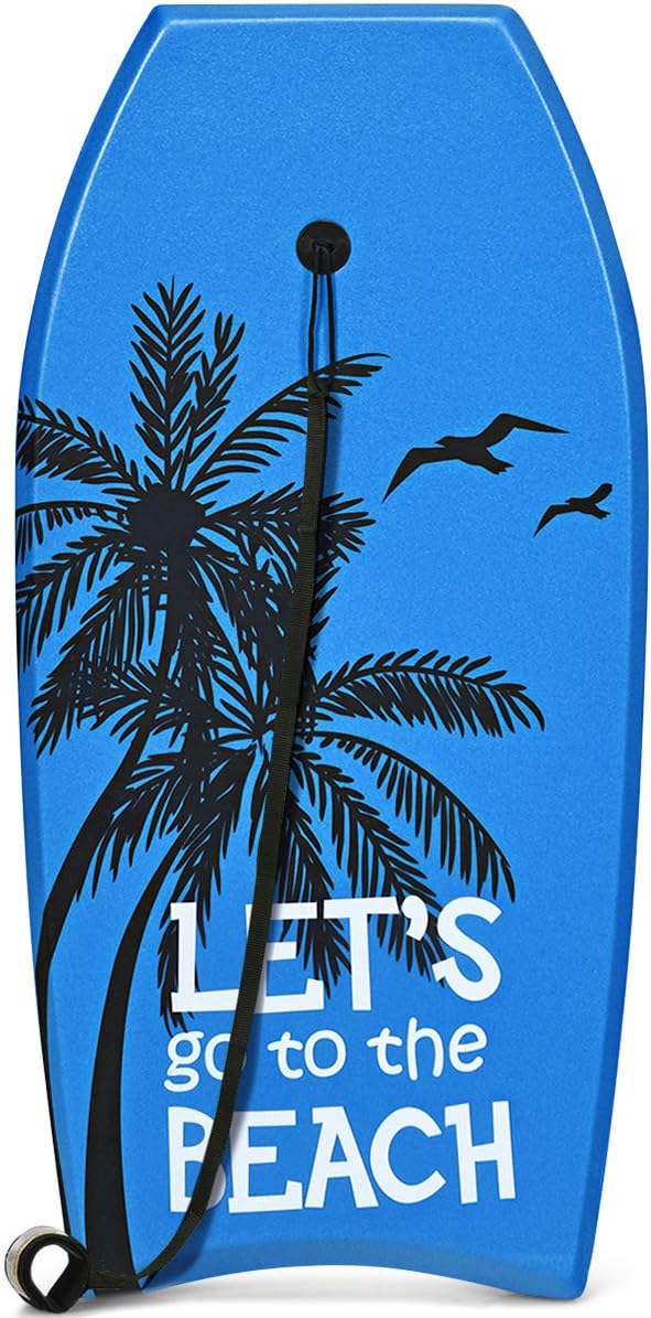 GOPLUS Bodyboard mit Fuss - Zugseil, Schwimmbrett Erfüllt mit EPS Schaumstoff, Surfboard bis zu 85 k
