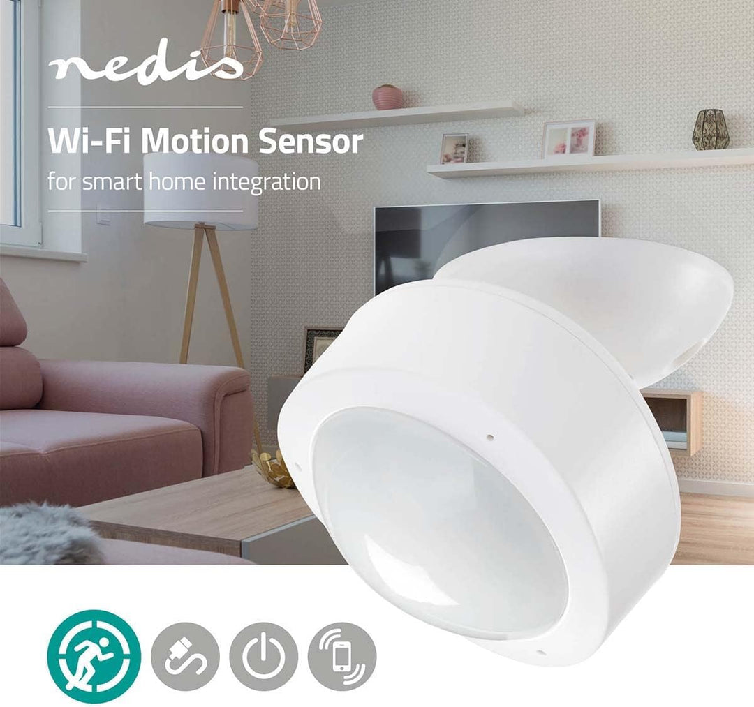 Nedis WIFISM10WT WLAN Smart Bewegungssensor, Weiss, USB, USB