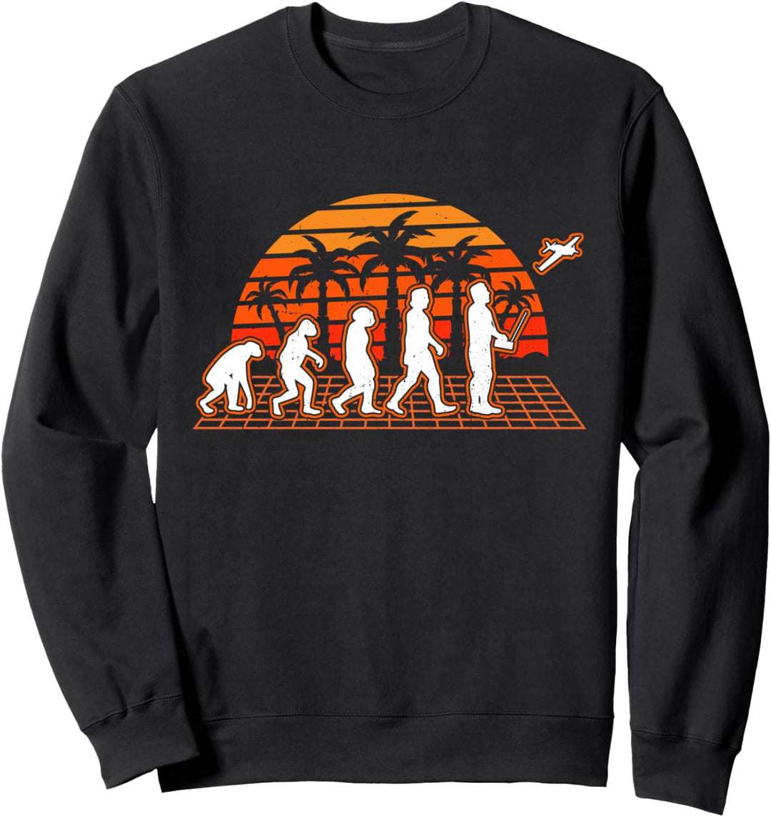 Modellflugzeug Evolution Retro Modellflieger Sweatshirt