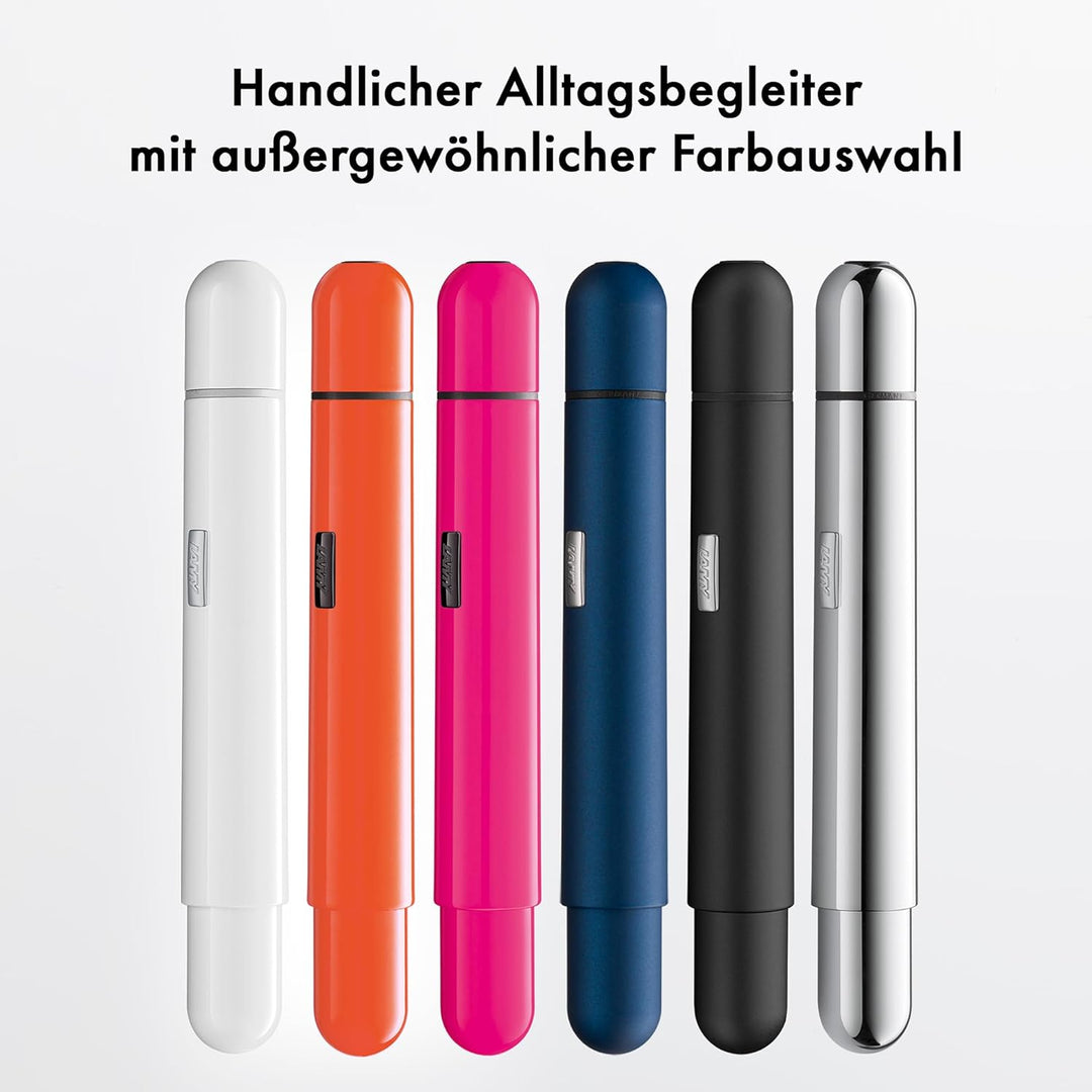 LAMY pico kleiner Taschen-Kugelschreiber 288 aus Metall im Lack-Finish in der Farbe weiss mit Druckm