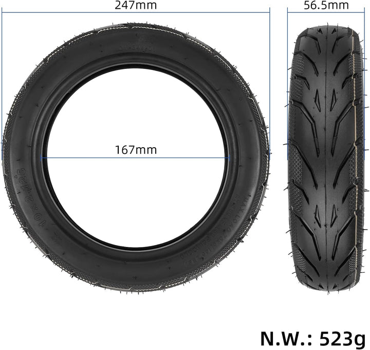 Fututech 10 x 2.125 Reifen und Schlauch für Segway Ninebot F20 F25 F30 F40 Ersatzteil Innertube-Schi