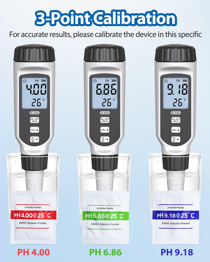 PH Messgerät, Dr.meter PH Messgerät Wasser 0.01Hochpräziser PH Wert Messgerät mit Alarm-LCD-Display