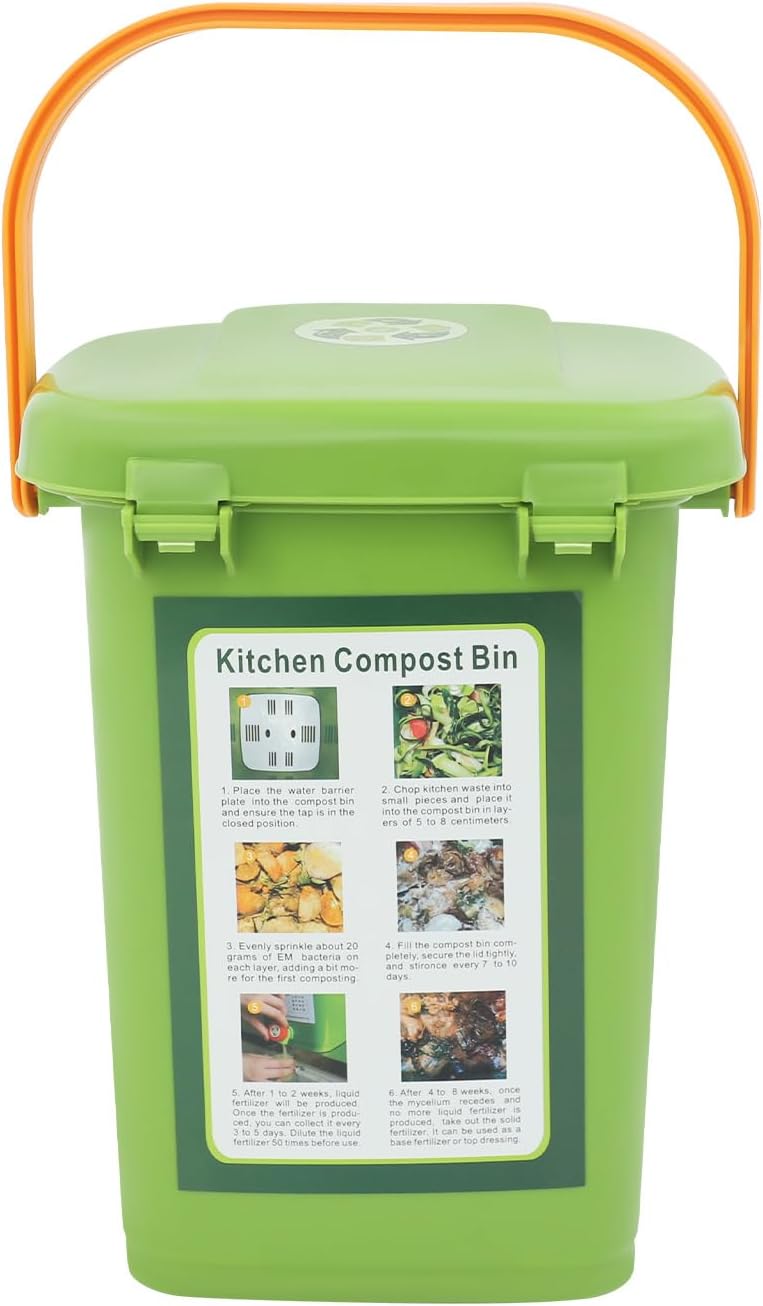 Biomülleimer Küche 10L | Komposteimer mit Deckel &amp; Sieb, Geruchsdicht | Küchenkompostbehälter für Zu