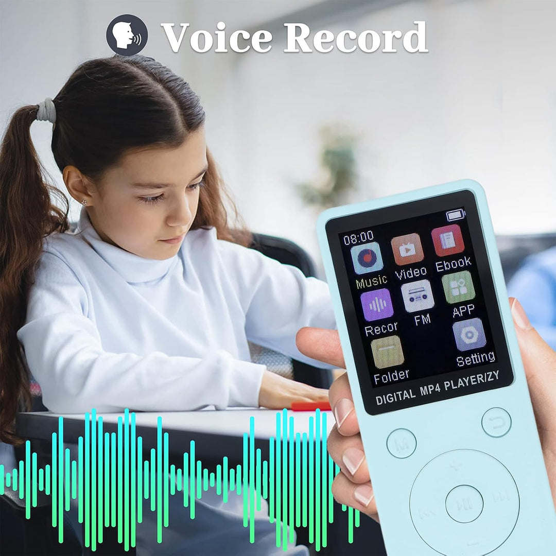 MP3-Player mit Bluetooth, HiFi-Sound, 1,8-Zoll-Bildschirm, Tragbarer Musik-Player mit Kopfhörern, Ra