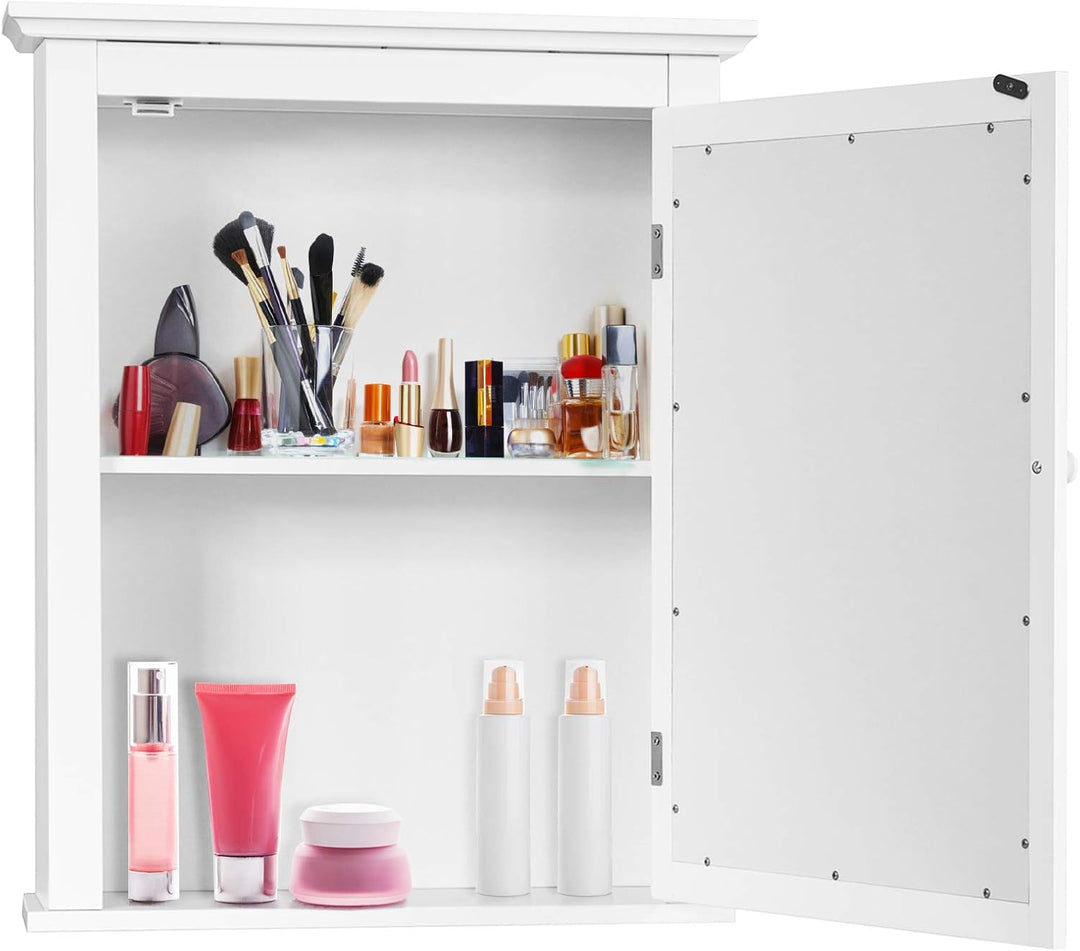 GOPLUS Spiegelschrank Badezimmer, Badezimmerspiegel Badspiegel mit Tür, Wandschrank Hängeschrank mit