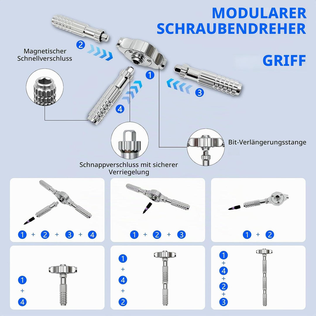 40-in-1 Ratschen Schraubendreher Set, Magnetisch Ratschenschraubendreher, Mini Ratchet Screwdriver,