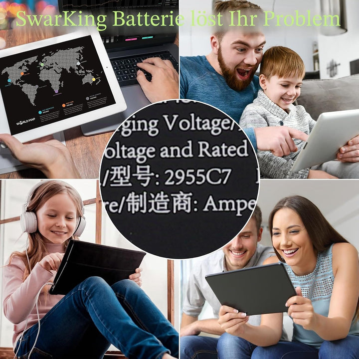 SwarKing Ersatz Akku Kompatibel mit HD 10.1 9th,M2V3R5,58-000280,2955C7 with Toolkit