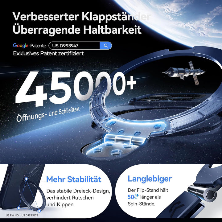 CASEKOO für iPhone 17 Pro Hülle für MagSafe [mit Ständer] [Kameraschutz & Militärschutz] Stossfeste