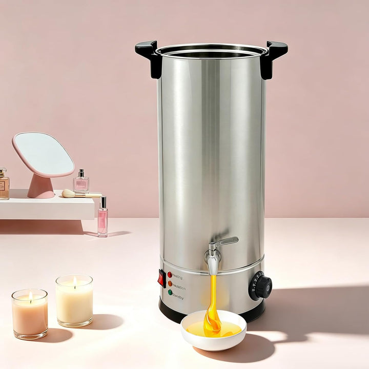Wachsschmelzer 9L 1800W, beheizter Wachs-Schmelztopf aus Edelstahl 0-110°C | 304 Edelstahl + PP, Iso