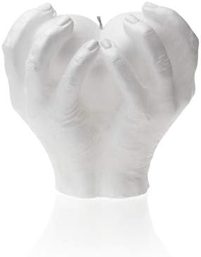 Candellana Kerze Hand Love Edition | Höhe: 16 cm | Weiss | Handgefertigt in der EU, 15.2 x 15.2 x 15