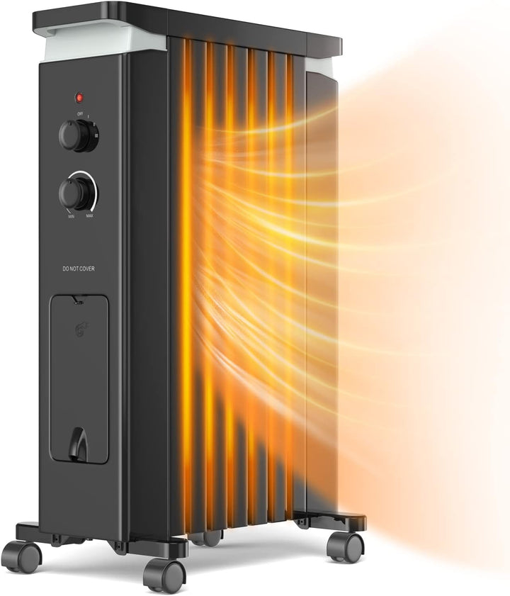 RELAX4LIFE Ölradiator 1500W, Elektrische Heizung mit 7 Rippen&3 Heizstufen&Handtuchhalter, Elektrohe