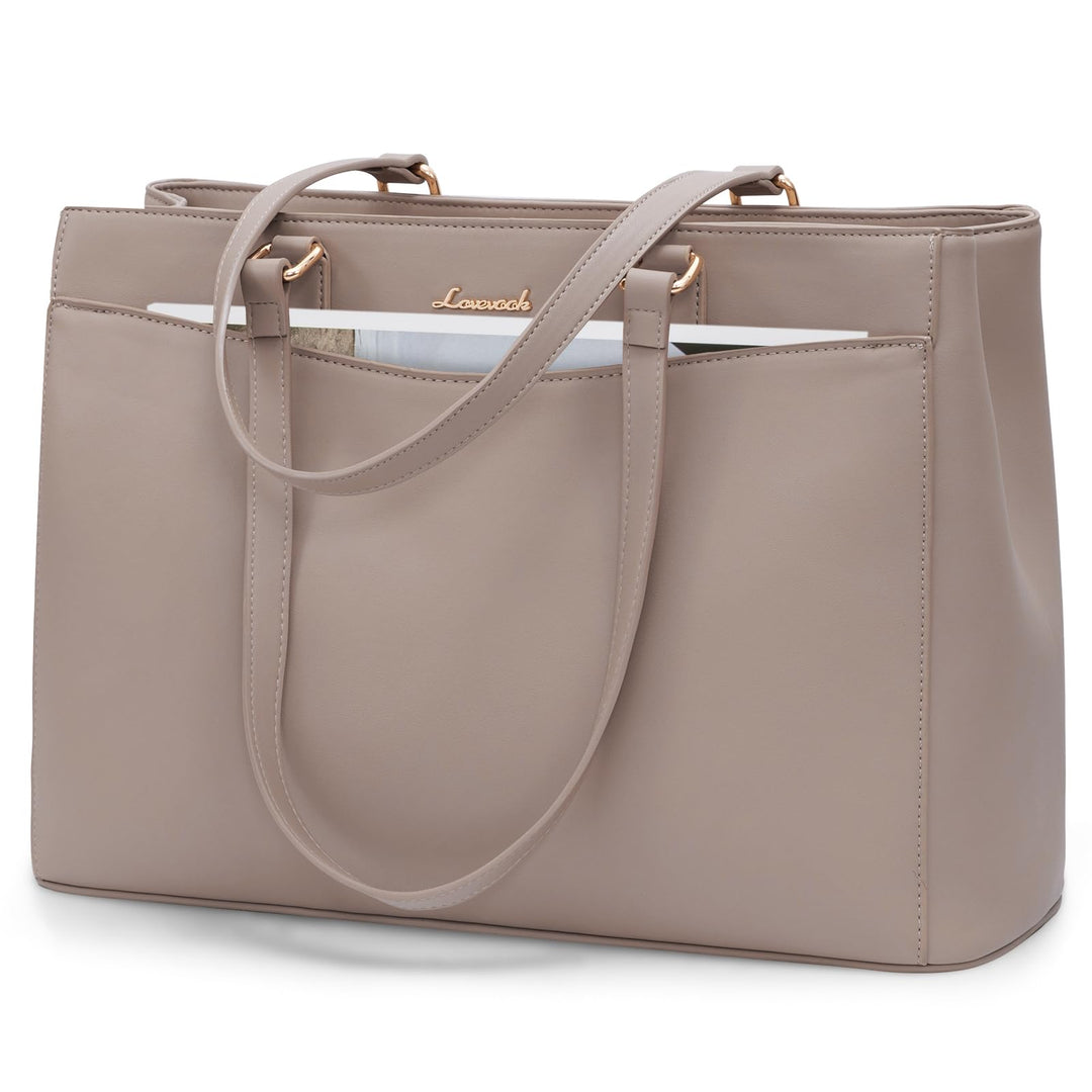 LOVEVOOK Laptoptasche Handtasche Damen 15,6 Zoll, Leicht Aktentasche Arbeitstasche Gross, Elegant La