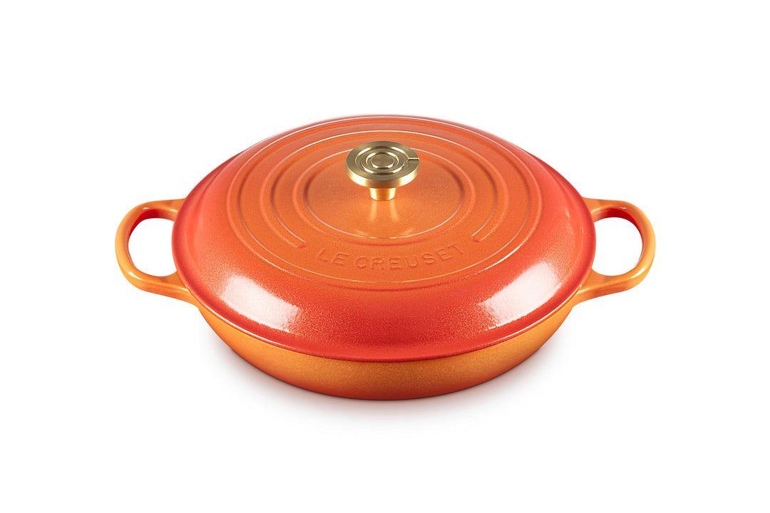 Le Creuset Flamme Dorée Flache Kasserolle, 30 cm Volcanic 3.5 Qt, Volcanic 3.5 Qt
