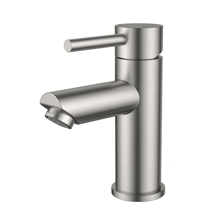 FORIOUS® Wasserhahn Bad, Edelstahl Waschbeckenarmatur mit Auslaufhöhe 85MM, Einhebel-Mischbatterie f