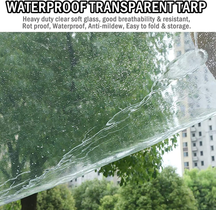 Plane Transparent mit Ösen 1X3M, PVC Durchsichtige Plane Wasserdicht Abdeckplane, Reissfest Winddich