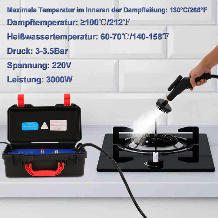 CCAUUB 3-in-1 Dampfreiniger mit hoher Hitze, 3000W Handdampfer der hohen Temperatur, Tragbare Dampfr