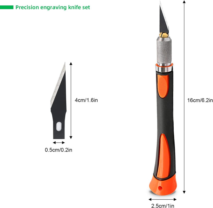 FOSHIO 2 Stück Skalpell Messer Set Bastelmesser SkalpellSet Basteln mit 20 pcs Ersatzklingen und Sch