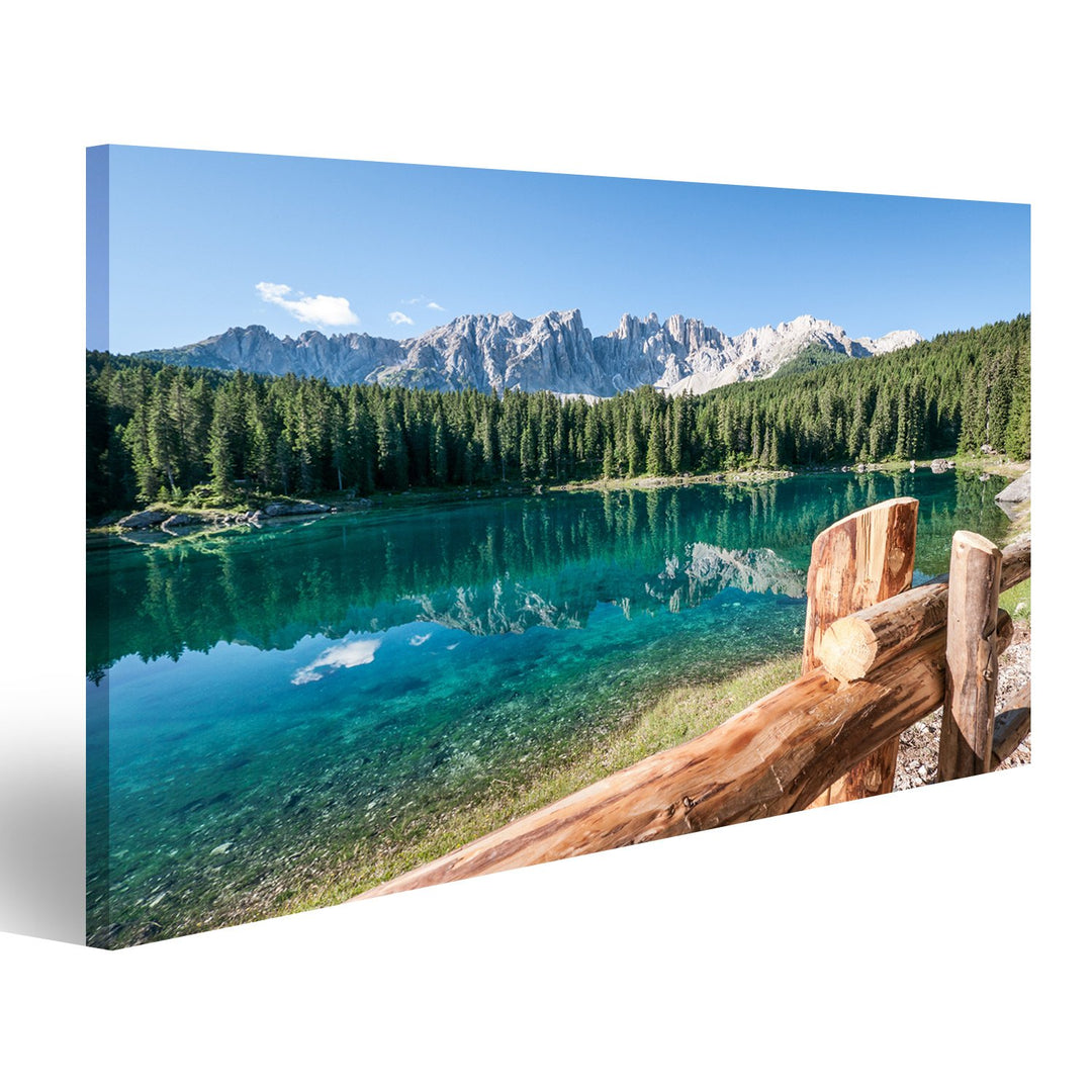 islandburner Bild auf Leinwand Karersee In Italien Dolomiten Bilder Wandbilder Poster Leinwand 100x5