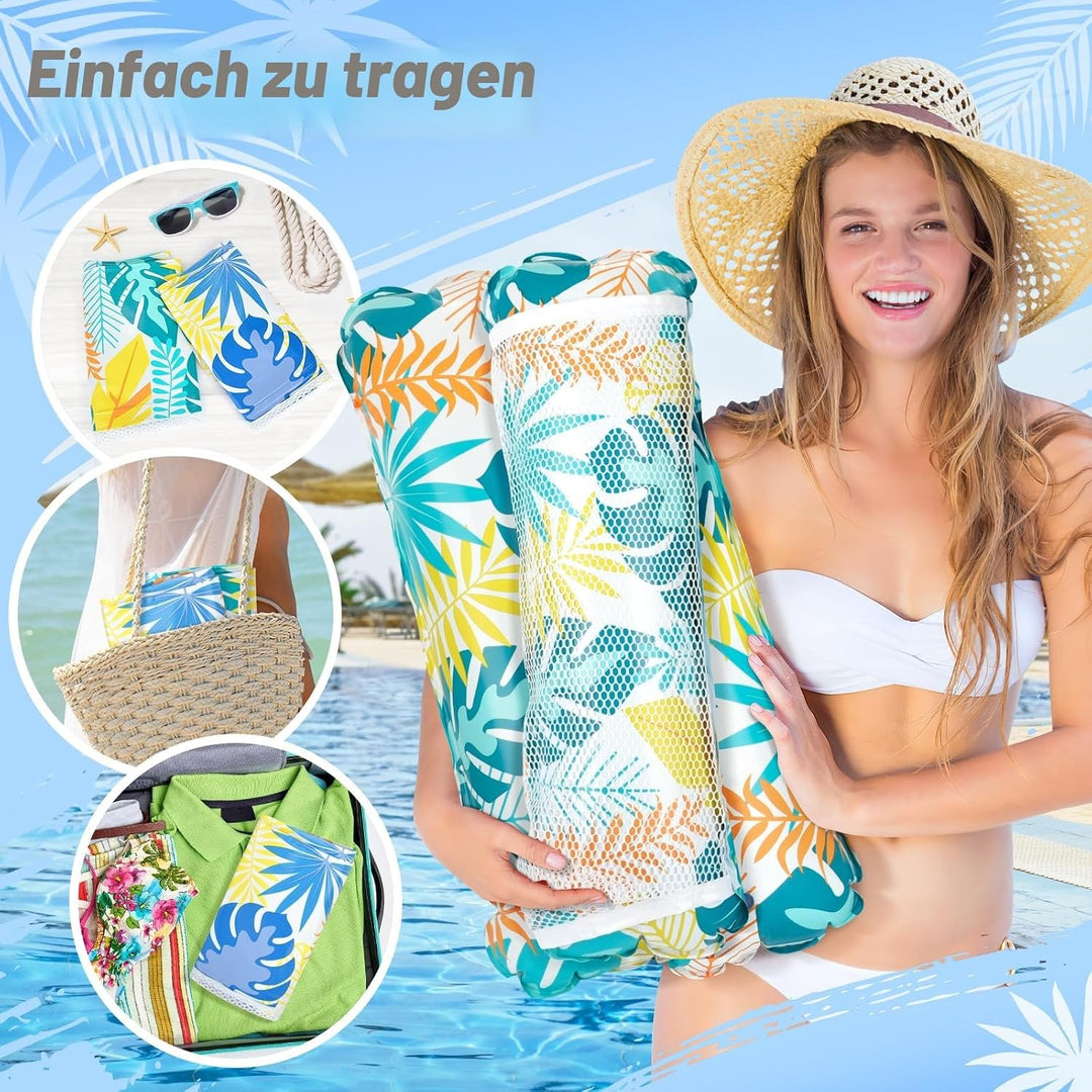 Elidepe Luftmatratze Pool, 4 in 1 Pool Spielzeug Wasserhängematte, 2 Stück Pool Zubehör Spass Erwach