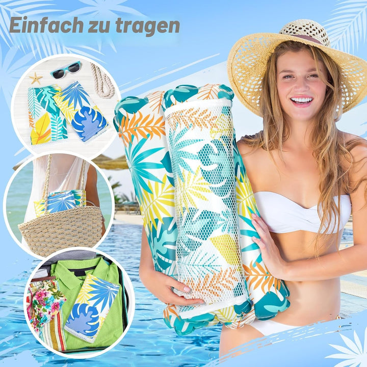 Elidepe Luftmatratze Pool, 4 in 1 Pool Spielzeug Wasserhängematte, 2 Stück Pool Zubehör Spass Erwach