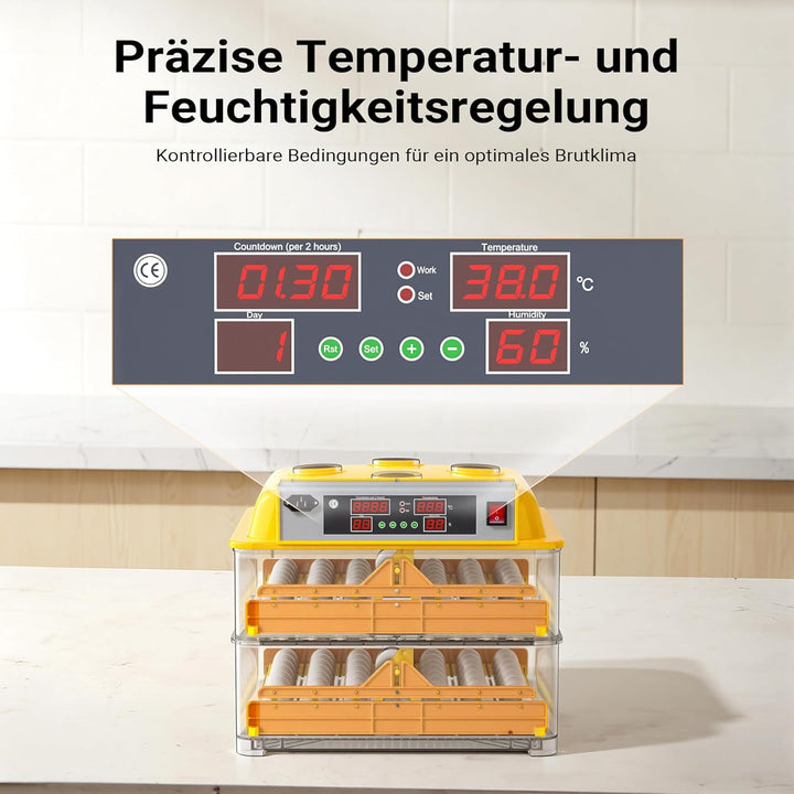 Wiltec Automatische Brutmaschine 96 Eier Brutapparat Flächenbrüter Inkubator