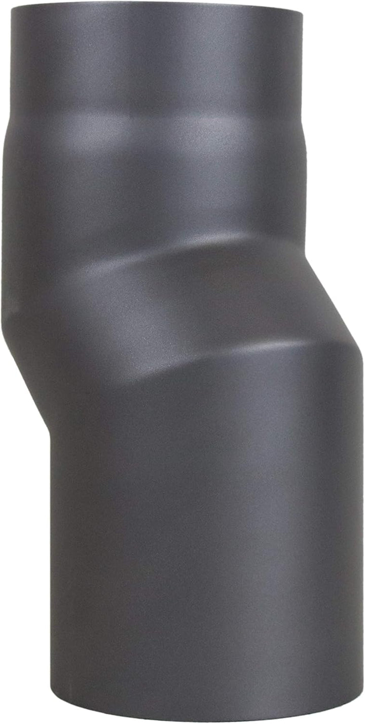 LANZZAS Rauchrohr Versatzbogen mit 40 mm Versatz - im Durchmesser Ø 150 mm - Farbe: gussgrau - Ofenr