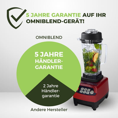 Profi Smoothie Maker TM800 Power Hochleistungsmixer Maron 2,0 l BPA-FREI Standmixer mit 6 Edelstahlm