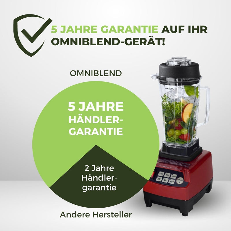 Profi Smoothie Maker TM800 Power Hochleistungsmixer Maron 2,0 l BPA-FREI Standmixer mit 6 Edelstahlm