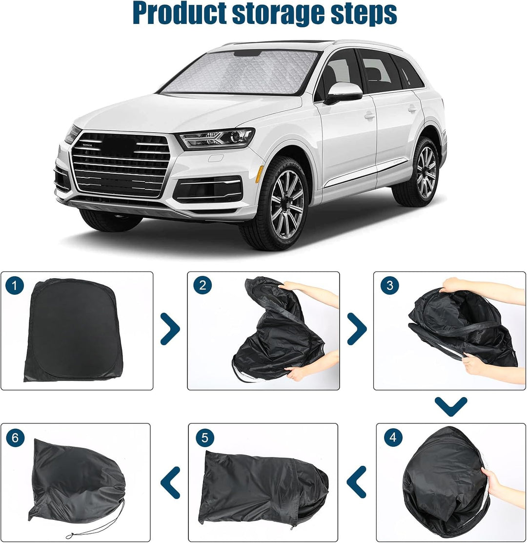 Sonnenschutz Auto Frontscheibe Ersatz für Audi Q5 2018-2024, Moderner UV-Schutz mit 6 Schichten, Ref