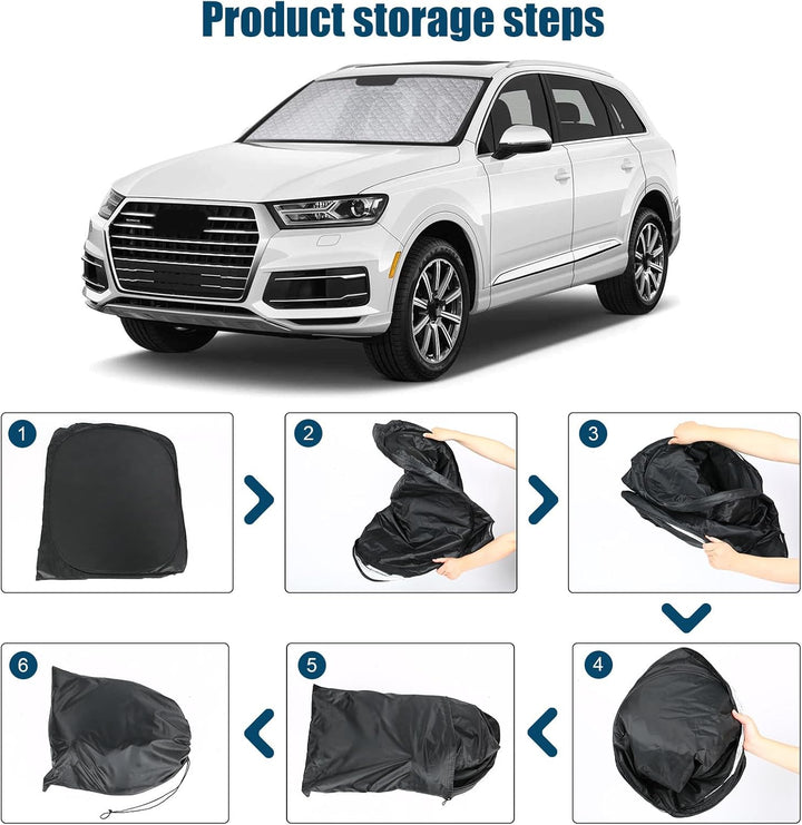 Sonnenschutz Auto Frontscheibe Ersatz für Audi Q5 2018-2024, Moderner UV-Schutz mit 6 Schichten, Ref