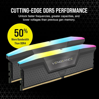 Corsair VENGEANCE RGB DDR5 RAM 64GB (2x32GB) 6000MHz CL40 AMD EXPO iCUE Kompatibel Computer Speicher