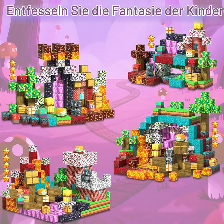 Magnetische Bausteine, 150 Teile STEM Spielzeug ab 3 Jahre, Magnetspielzeug Montessori Konstruktions