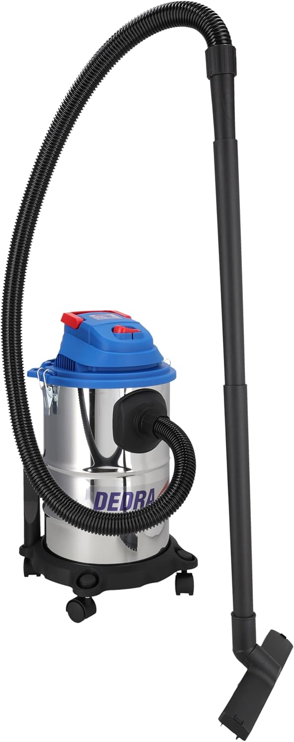 Dedra Nass-/Trockensauger DED6610, stark 1200 W, 20 Liter Fassungsvermögen, Baumwollfilter + Beutel,