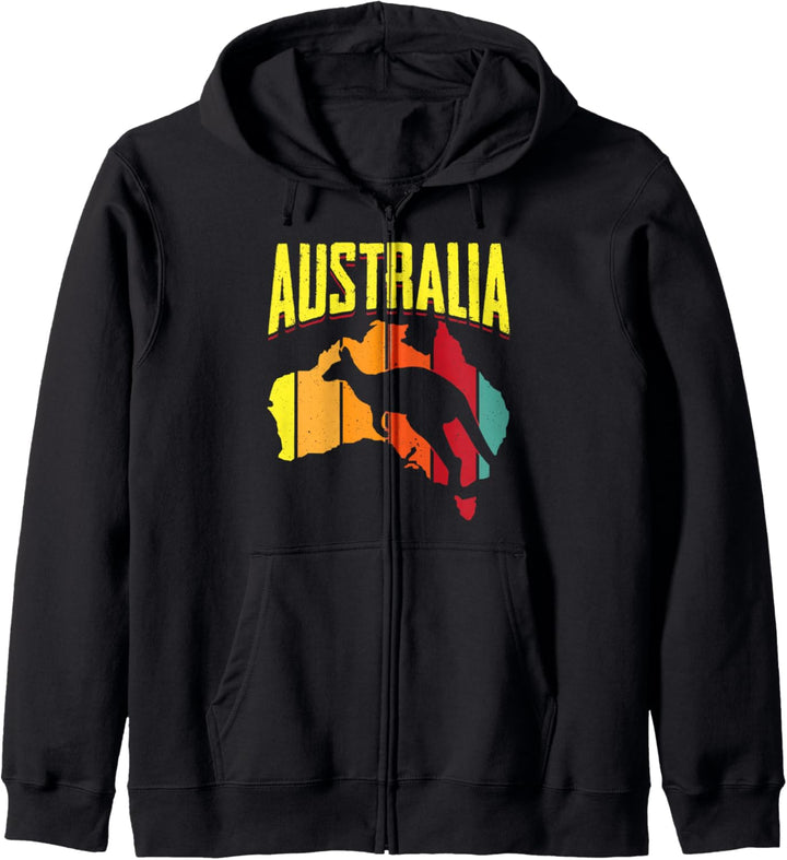 Australian Jumping Känguru Retro Down Under Aussie Kapuzenjacke