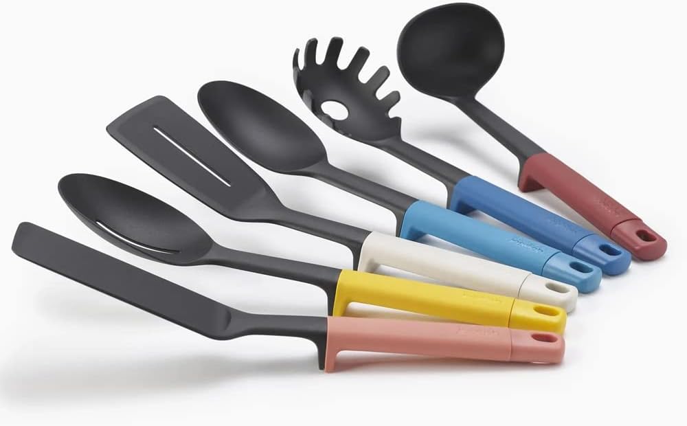 Joseph Joseph Elevate Carousel Utensilien-Set, 6-teilig, mehrfarbig Block Blau/Rot/Weiss, Block Blau