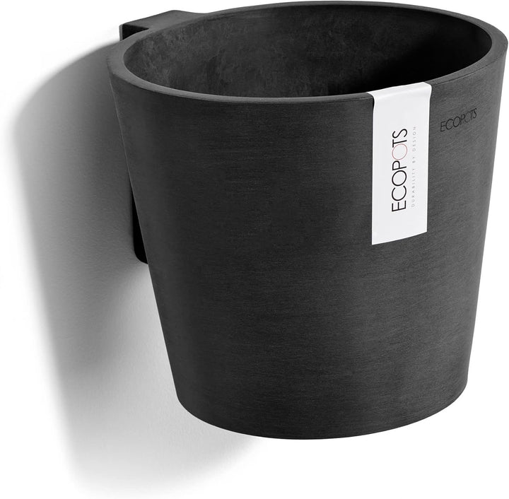 Ecopots Amsterdam Kollektion recycelter Blumentöpfe UV-beständig, für Haus & Garten Dunkelgrau 19.5