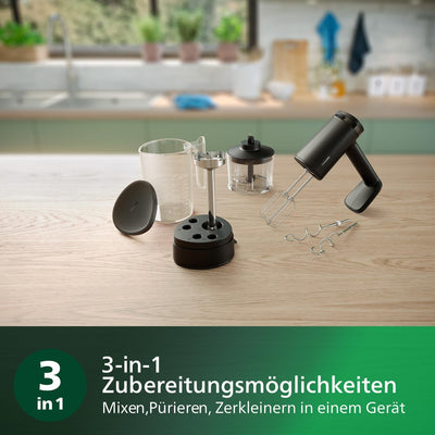 Philips Handmixer 5000 Series, 3-in-1-Handmixer, Leistungsstarker Motor (500 W), Smarter Aufbewahrun