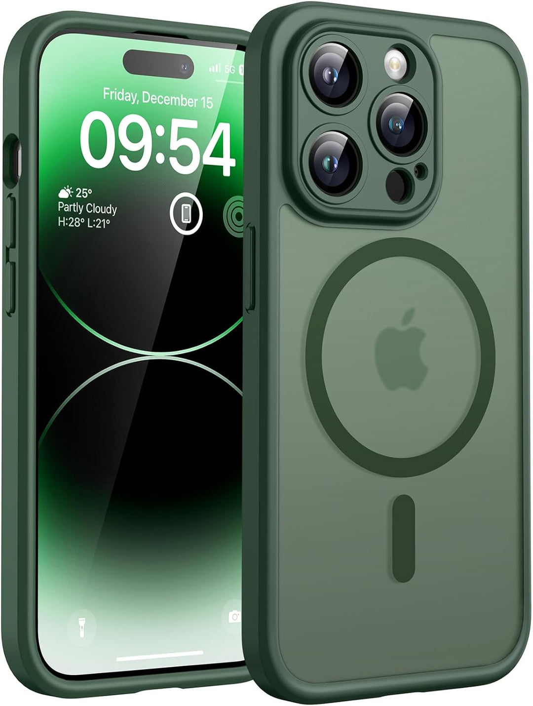 TOCOL 3 in 1 für iPhone 14 Pro Hülle für Magsafe, [Vollständiger Kameraschutz] Stossfest Kratzfest M